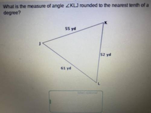 What is the measure of angle KLJ rounded to the nearest tenth of a
degree?