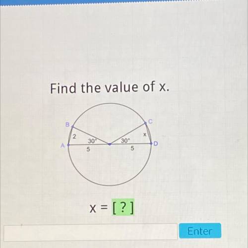 Find the value of x. X= ?
Chords And Arcs