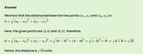 Find the distance between the pair of points (2,6) and (0,-3)