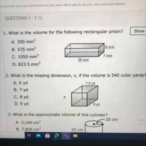 What is the missing dimension x if the volume is 540 cubic yards please help and answer