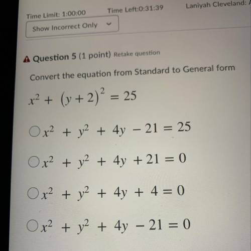 Convert the equation from Standard to General form
Can somebody help me ASAP