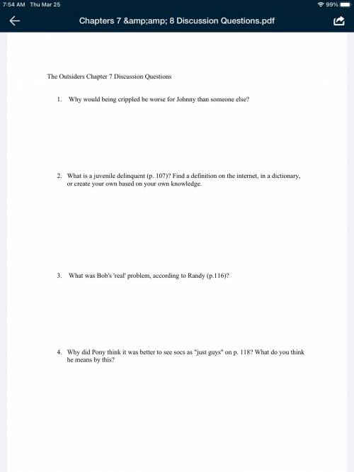 The outsiders chapter 7 chapter 8 need help please I will give brainlist