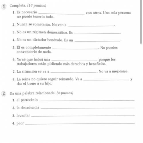 Can someone help with my Spanish work