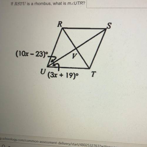 If RSTU is a rhombus, what is mUTR?