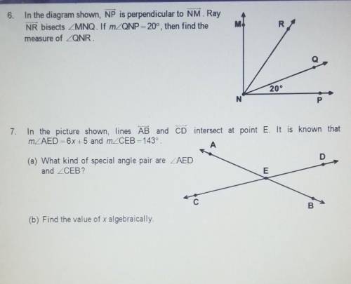 Can someone please help me answer qustion 6 and 7 :)​