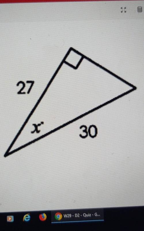 Solve for x, numbers are 27, 30, x​