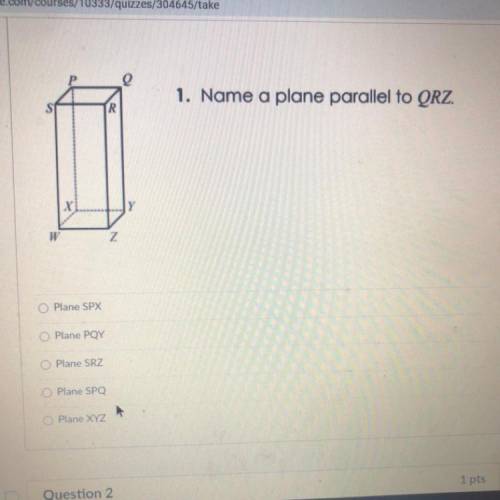 Name a plane parallel to QRZ