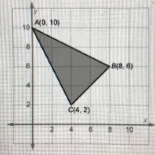 What are the vertices of AA'B'C'if AABC is dilated by a scale factor of 2?

A. A'(0,20), B' (16, 1
