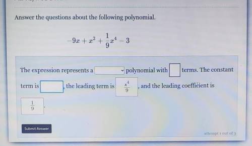 Answer the questions about the following polynomial​