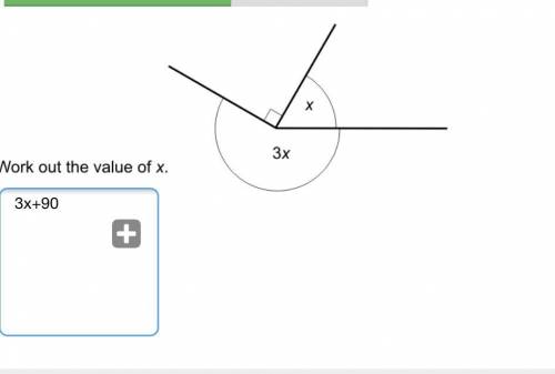 Work out the value of x