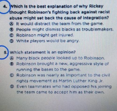 I need help with these two questions...

FIRST ONE: which is the best explanation of why Ricky th