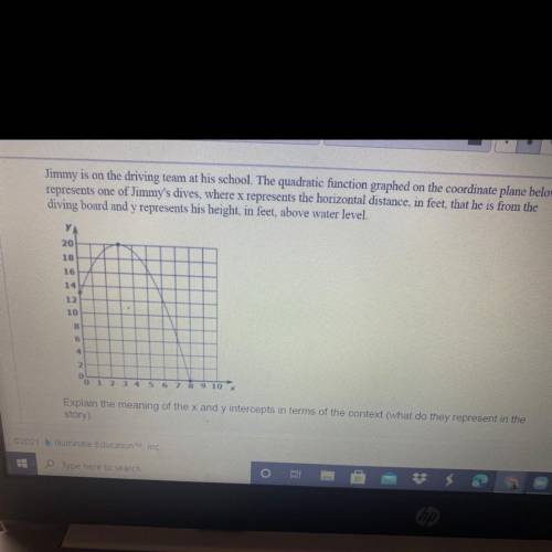 Jimmy is on the driving team at his school the quadratic function graphed on the coordinate plane b