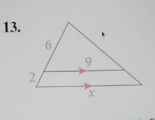Explain why the triangles are similar. Then find the value of x. ​