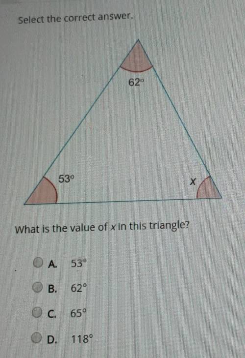 What is the value of x in this triangle​