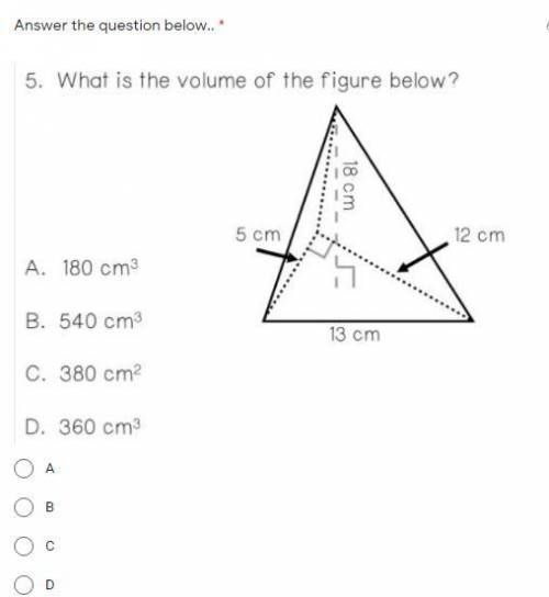 What is the volume of the figure below