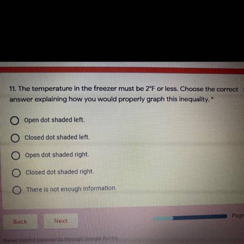 11. The temperature in the freezer must be 2°F or less. Choose the correct 3 points

answer explai