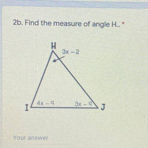 What would be the measure of angle H and I?