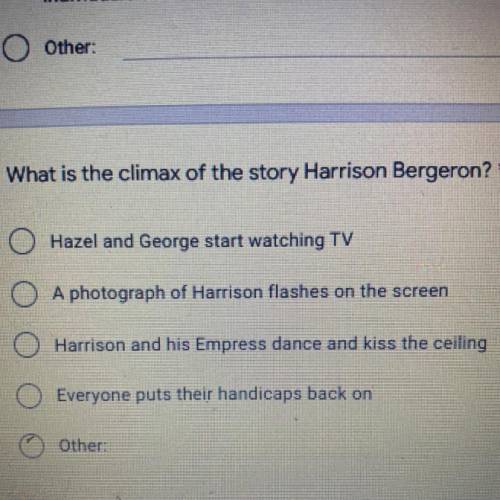 What is the climax of Harrison Bergeron