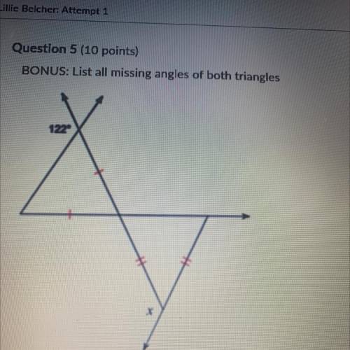 List all missing angles of both triangles