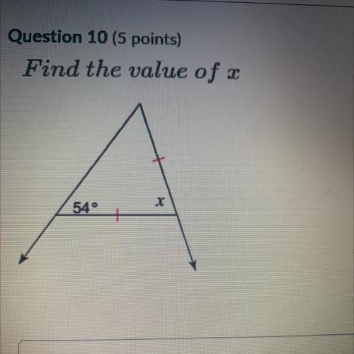 Find the value of x of the triangle