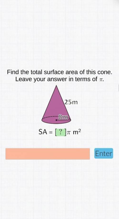 Find the surface area of this cone ​