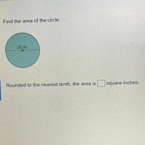 Find the area of the circle