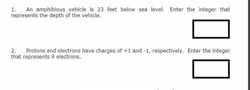 1. An amphibious vehicle is 23 feet below sea level. Enter the integer that represents the depth of
