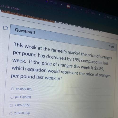 Plz help!!! If the prices of oranges this week is 2.89