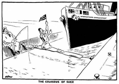 1. How does this cartoon contradict John Foster Dulles stance? Answer must include background knowl