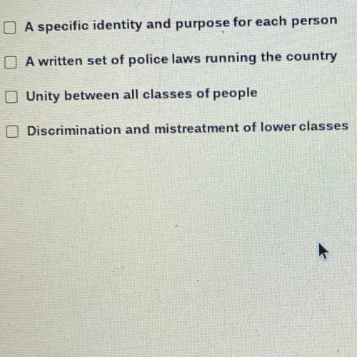 The caste system contributes which of the following to Indian society (PICK 2 ANSWERS) NEED HELP!!