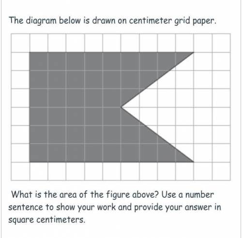 The Diagram in the Image below is drawn on centimeter grid paper. What is the area of the image bel