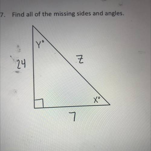 Find all the missing sides and angles (picture attached)