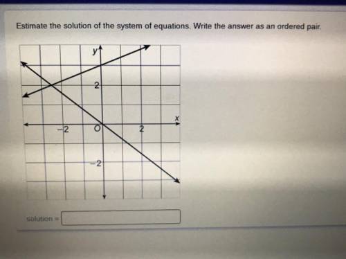 Estimate the solution of the system of equations. Write the answer as an ordered pair. (PLS HELP)