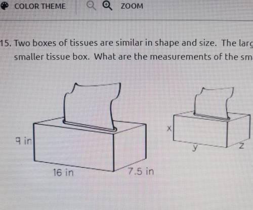 two boxes of tissues are similar in shape and size the larger tissue box is dilated by a scale fact