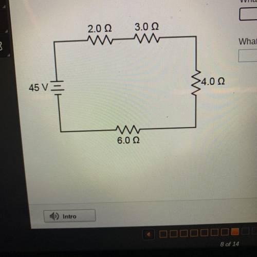 What is the equivalent resistance in this circuit?
What is the current in this circuit?
