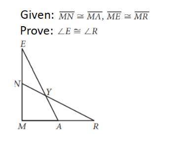 Please help, prove how angle E and angle R are congruent