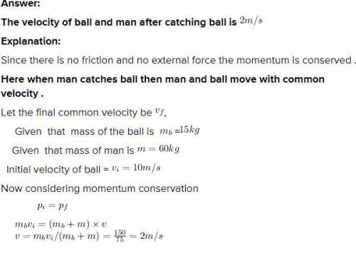 NO LINKS!! :)

BONUS : A 15.0 kg medicine ball is thrown at a velocity of 10.0 m/s to a 60.0 kg per