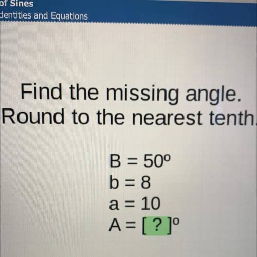 Find the missing angle. Round to the nearest tenth.