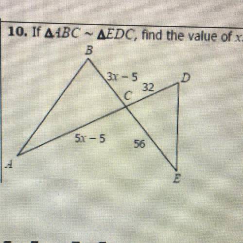Help me find the value of x!