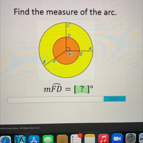Find the measure of the arc￼. MFD=