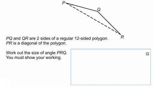 Work out the size of angle PRQ.show working out