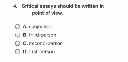 Critical essays should be written in blank/which point of view