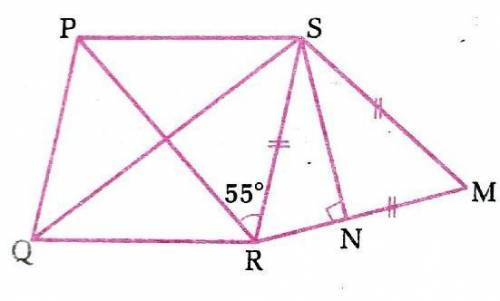 Heya!

 In the given figure , PQRS is a rhombus and SRM is an equilateral triangle. If SN  RM and