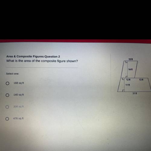 I need help the question is what is the are of the composite figure