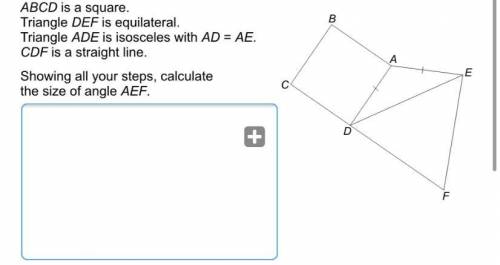 Calculate the size of angle AEF