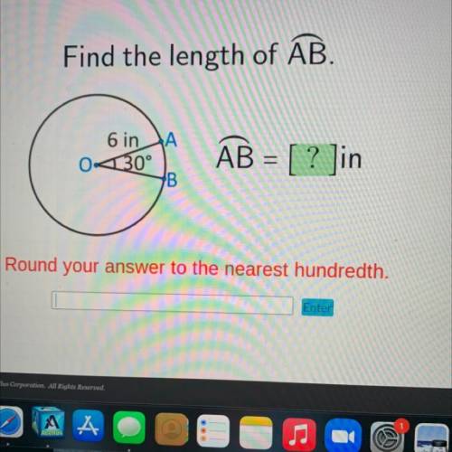 Find the length of AB. 
AB= [ ? ]in