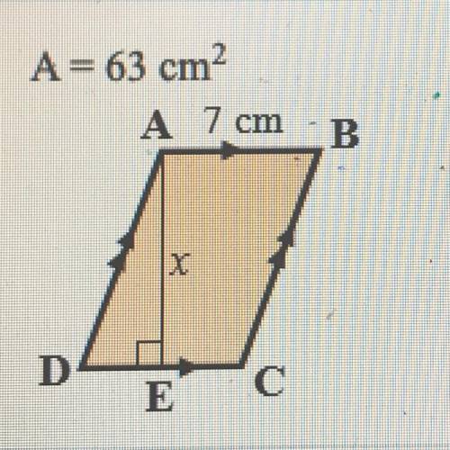 Find the value of x,given the area of the quadrilateral