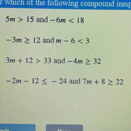 For which of the following compound inequalities is there no solution?