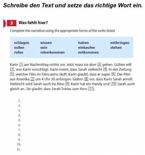 German 10 questions please help! Will mark brainliest