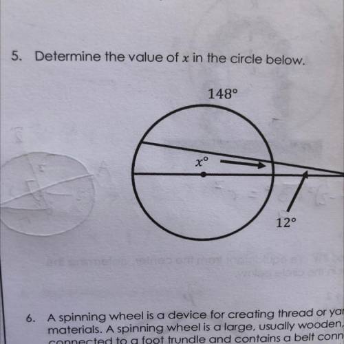 Find X in circle below